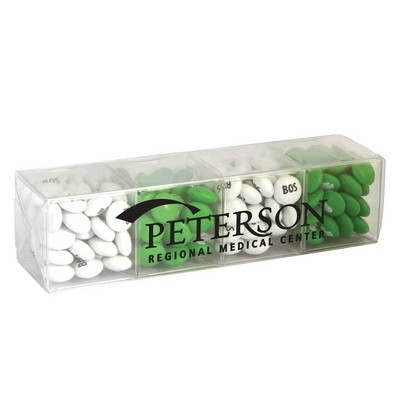 4 Cube Acetate Gift Box w/Imprinted Chocolate Buttons