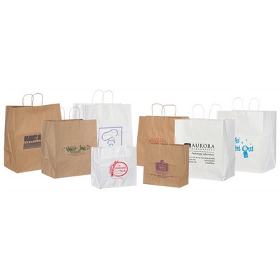 Food Service Natural Kraft Paper Bistro Shopping Bag (10"x6¾"x12")