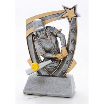 Softball 3-D Star Resin - 6"