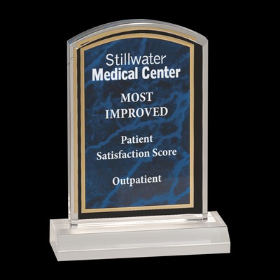 Blue Marbleized Acrylic Award w/5" Base