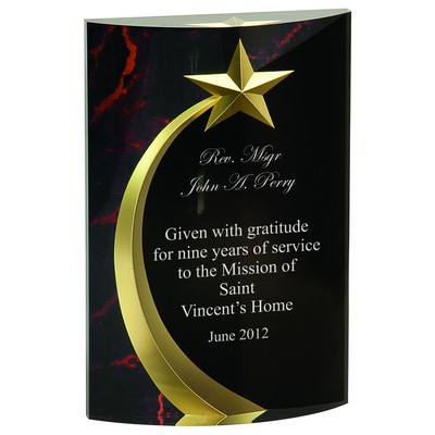 63/4" Red Marble Rounded Shooting Star Acrylic