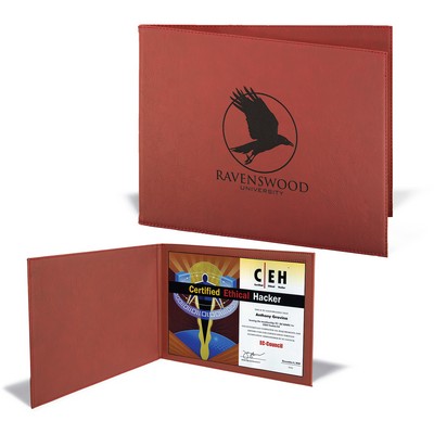 Leatherette Certificate Holder (Rose Red)