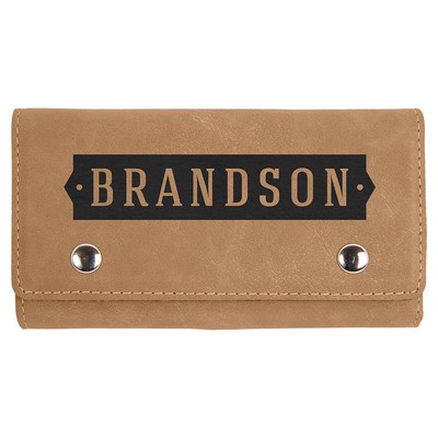 Leatherette Card and Dice Set (Light Brown)