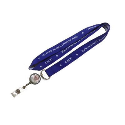 3/4" Wide Woven Lanyard w/J-Hook Clip Or Split Key Ring