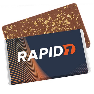 Foil Wrapped Belgian Chocolate Bar w/ Gold Flake Topping