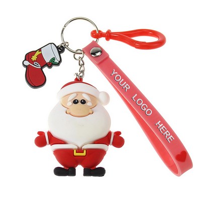 Santa Keychain Christmas Keychain Student School Bag Creative Pendant