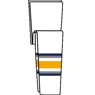 Buffalo Pro Series White & Gold Socks w/Blue & Gray Stripes