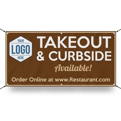 Customizable Takeout and Curbside Banner - 6' x 3'