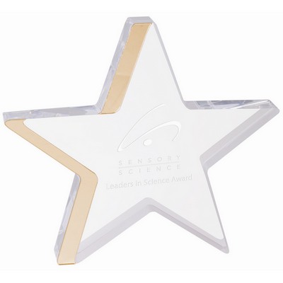 Star Acrylic Award with Gold Edge (7 3/4" x 7")