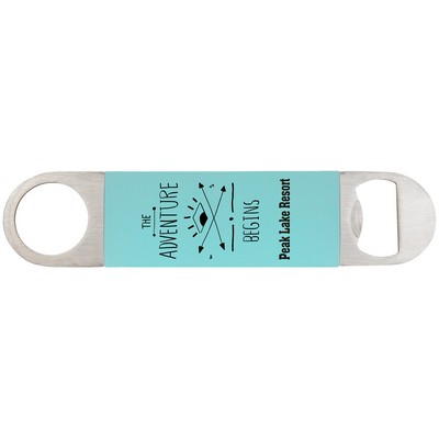 Teal/Black Bottle Opener with Silicone Grip (1 1/2" x 7")