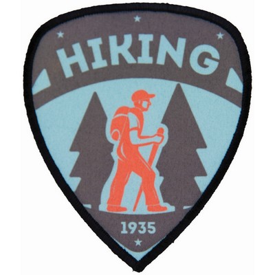 3" x 3 1/2" Shield Sublimatable Patch with Adhesive & Black Border