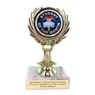 5 ¼" Trophy Rise w/ 2" Mylar Student of the Month Insert