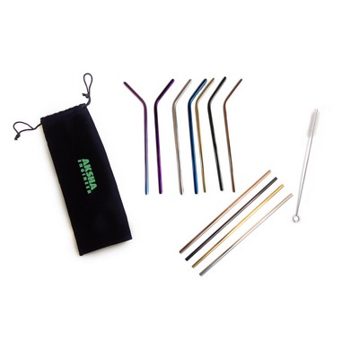 18/8 Stainless Steel Straws Set - 2PCS