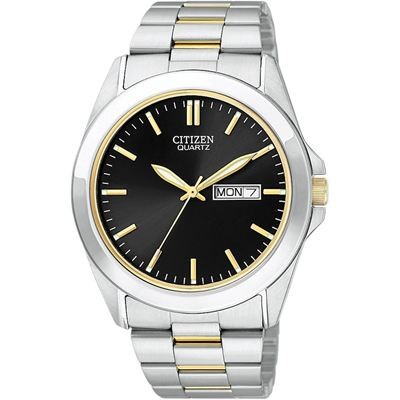 Citizen Men's Quartz Two-Tone Watch w/Black Dial