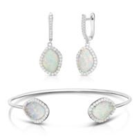 Jilco Inc. Opal Cuff Bracelet & Earring Set