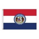 Missouri Indoor Parade Flag w/Pole Hem And Fringe (5'x8')