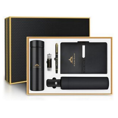 Business Gift Set Umbrella Tumbler Notebook Pen Usb Drive