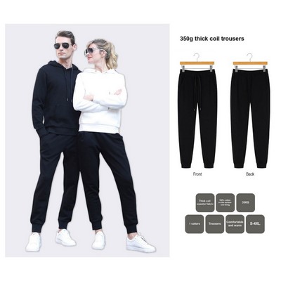 Unisex Stock 100% Cotton Sweatpants with Cinched Bottom -
