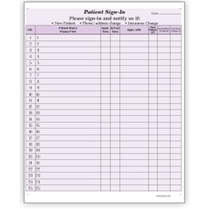 Confidential Patient Sign-In Forms - Orange
