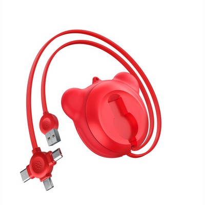 Cute Bear Shape 3-In-1 Charging Cable Set