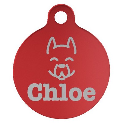 Anodized Aluminum Red Round Pet Tags, 1" dia