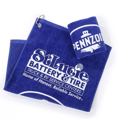 Cotton Golf Towel With Grommet And Hook