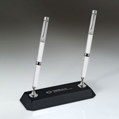 Black Crystal w/2 White Pen Set