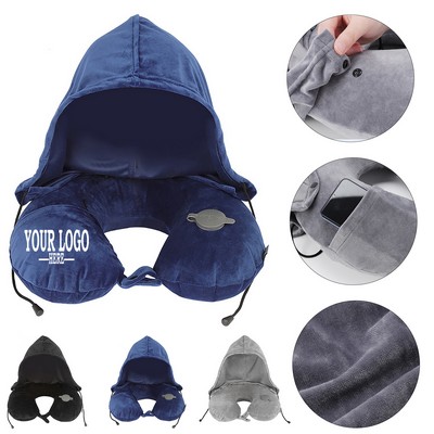 Inflate Travel Hood Neck Pillow
