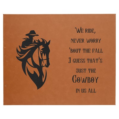 16" x 20" Rawhide Leatherette Wall Decor with Sawtooth Hanger