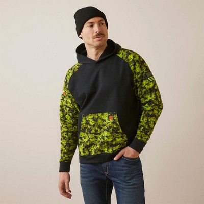 Ariat® FR Men's Black/Lime Green Camo Durastretch™ Patriot Hoodie