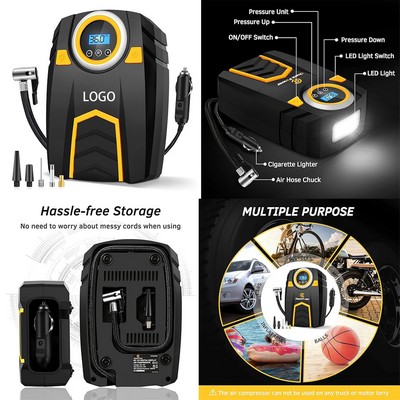 12V DC Car Tire Pump with Digital Pressure Gauge