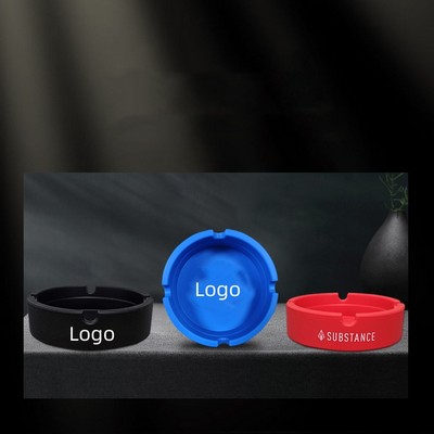Round Silicone Tabletop Ashtray - Heat Resistant & Shatterproof