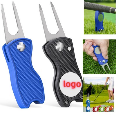 Golf Divot Repair Tool for Golfers Foldable Metal Green Tool