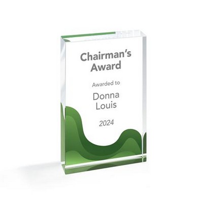 Medium Optic Crystal Block with Stock Color Background (Green)