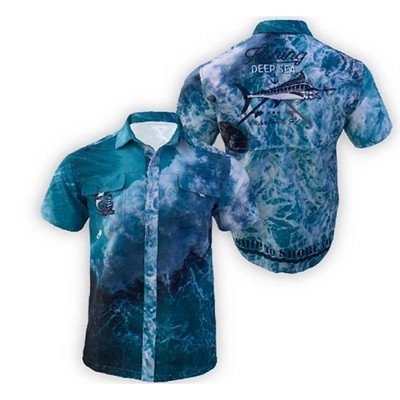 Short Sleeves Vented Button Up Shirt