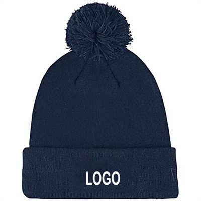Embroidered Pom Beanie