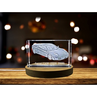 Ferrari F430 (2004–2009) 3D Engraved Crystal Award w/LED Base Light
