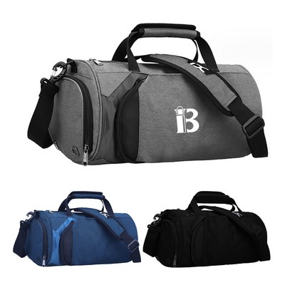Large Capacity Cylindrical Polyester Sports Duffel Bag