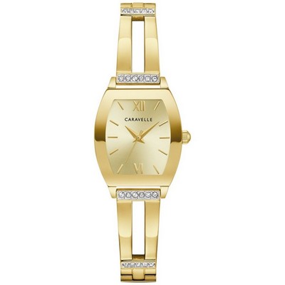 Caravelle Ladies' Gold-tone Watch with Sunray Dial