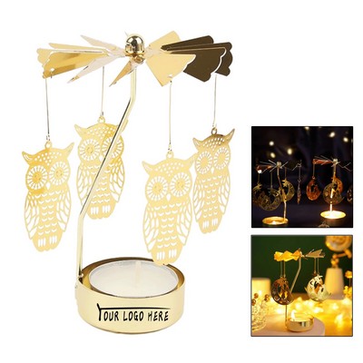 Owl Spinning Candle Holder