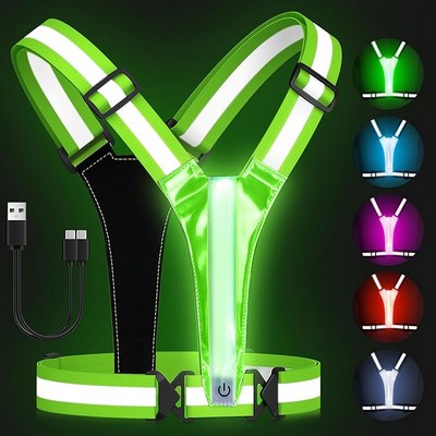 LED Reflective Vest Running Gear Rechargeable