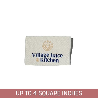 Woven Label (Center Fold) Up To 4 Sq. Inches
