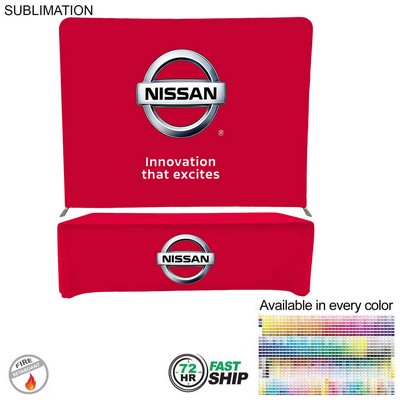 72 Hr Fast Ship - Tradeshow Booth Package Supreme, 10' EuroFit Display and 8' Sublimated Tablecloth