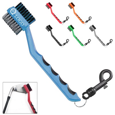 Double-Ended Golf Club Cleaning Brush w/ Hook