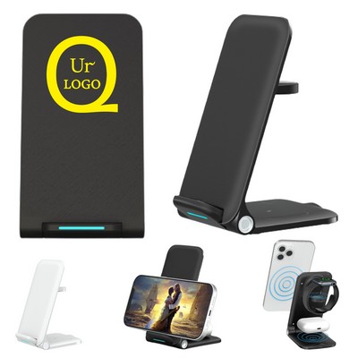 Foldable Multifunctional 3" 1 Wireless Charger Phone Stand