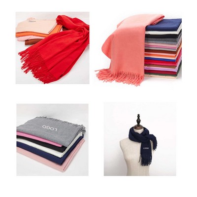 Winter Pashmina Scarf W/ Fringes