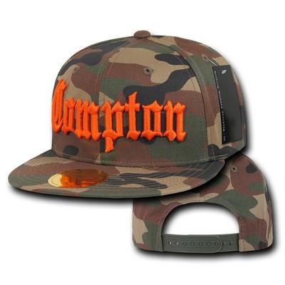 Compton City Camo Snapback Country Cap w/Flat Bill