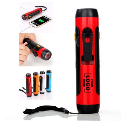 LED Flashlight Power Bank with FM Radio