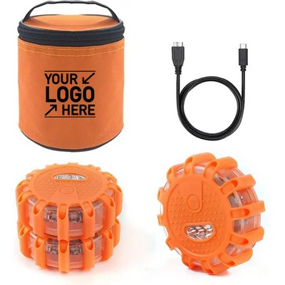 3-Pack Rechargeable LED Road Flares with USB Charging