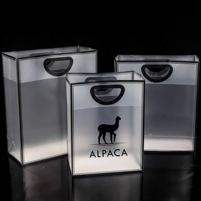 Clear Frosted Plastic Tote Bag